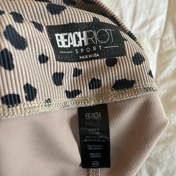 Beach Riot Taupe Spot Animal Print Ribbed Ayla Leggings - Picture 8 of 10
